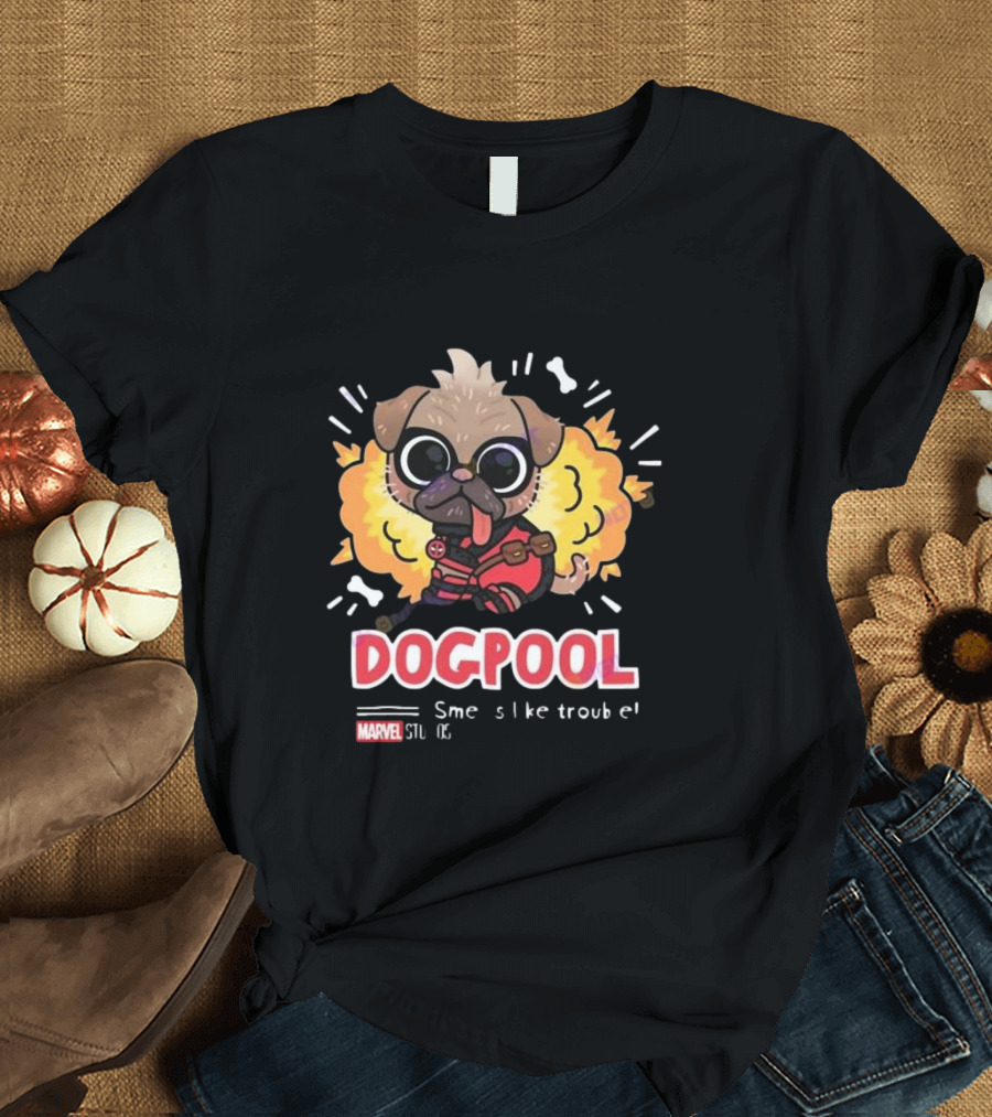 Dogpool Smells Like Trouble Marvel Studios T-Shirt