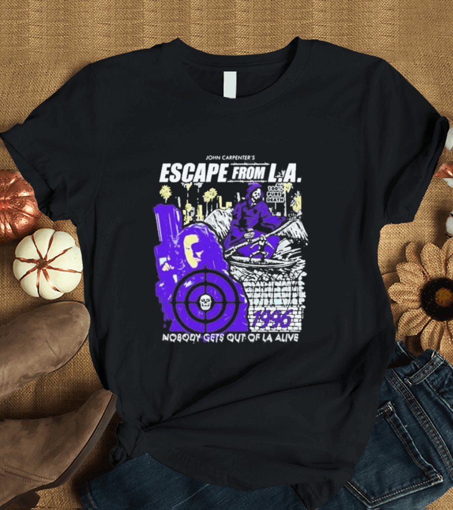 John Carpenter's Escape From L.A. 1996 Nobody Gets Out of LA Alive T-Shirt