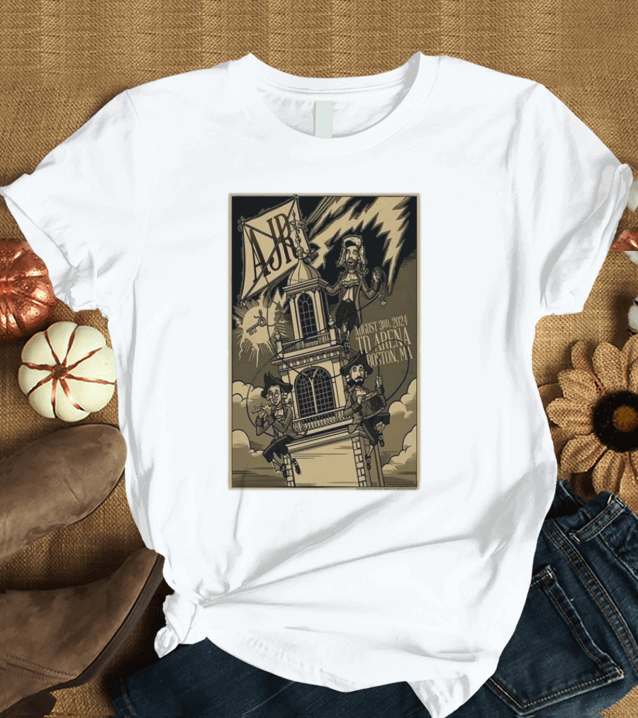 AJR Live at TD Garden Boston MA August 3 2024 Tower Theme T-Shirt