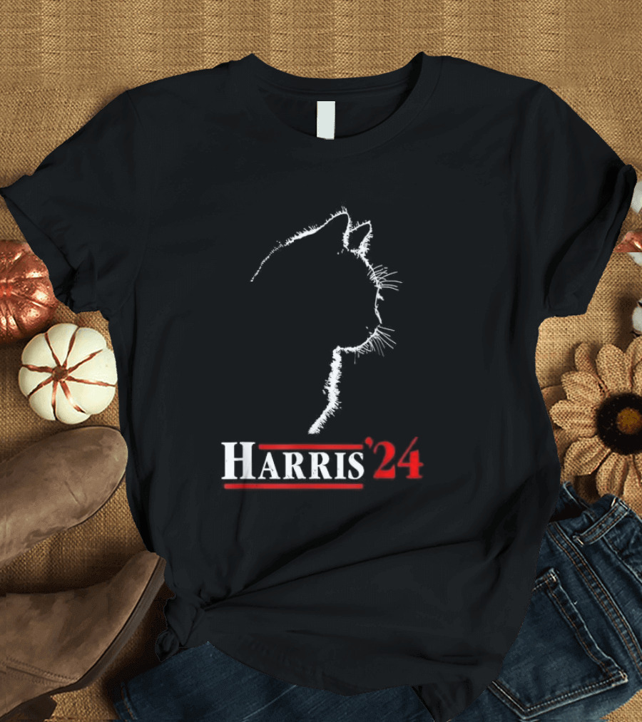 Harris '24 Childless Cat Lady for Kamala Harris President Biden 24 T-Shirt