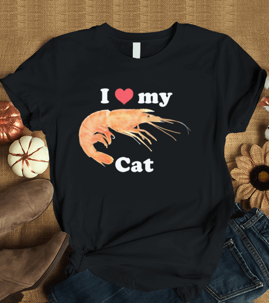 I Heart My Cat Shrimp T-Shirt
