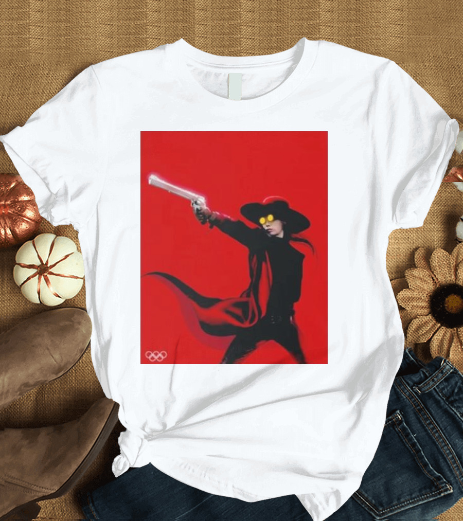 Kim Yeji Olympic Paris 2024 Alucard Shooter Red Cloak and Yellow Glasses T-Shirt