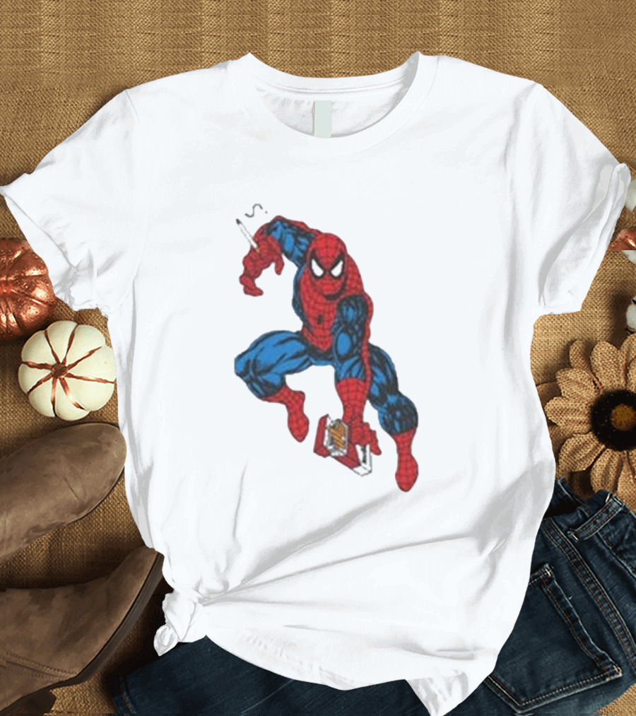 The Amazing Smokerman Comic Parody Smoking Jumping Hero T-Shirt
