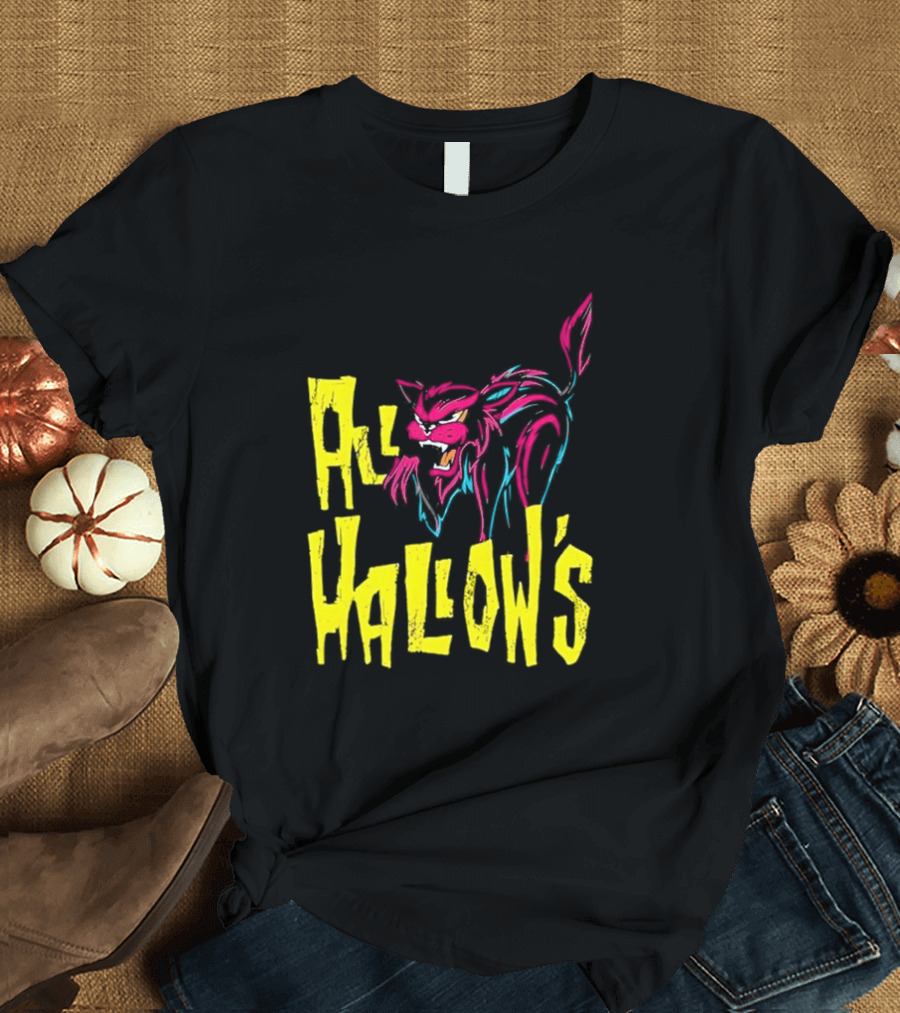 All Hallow's Afireinside Cat T-Shirt
