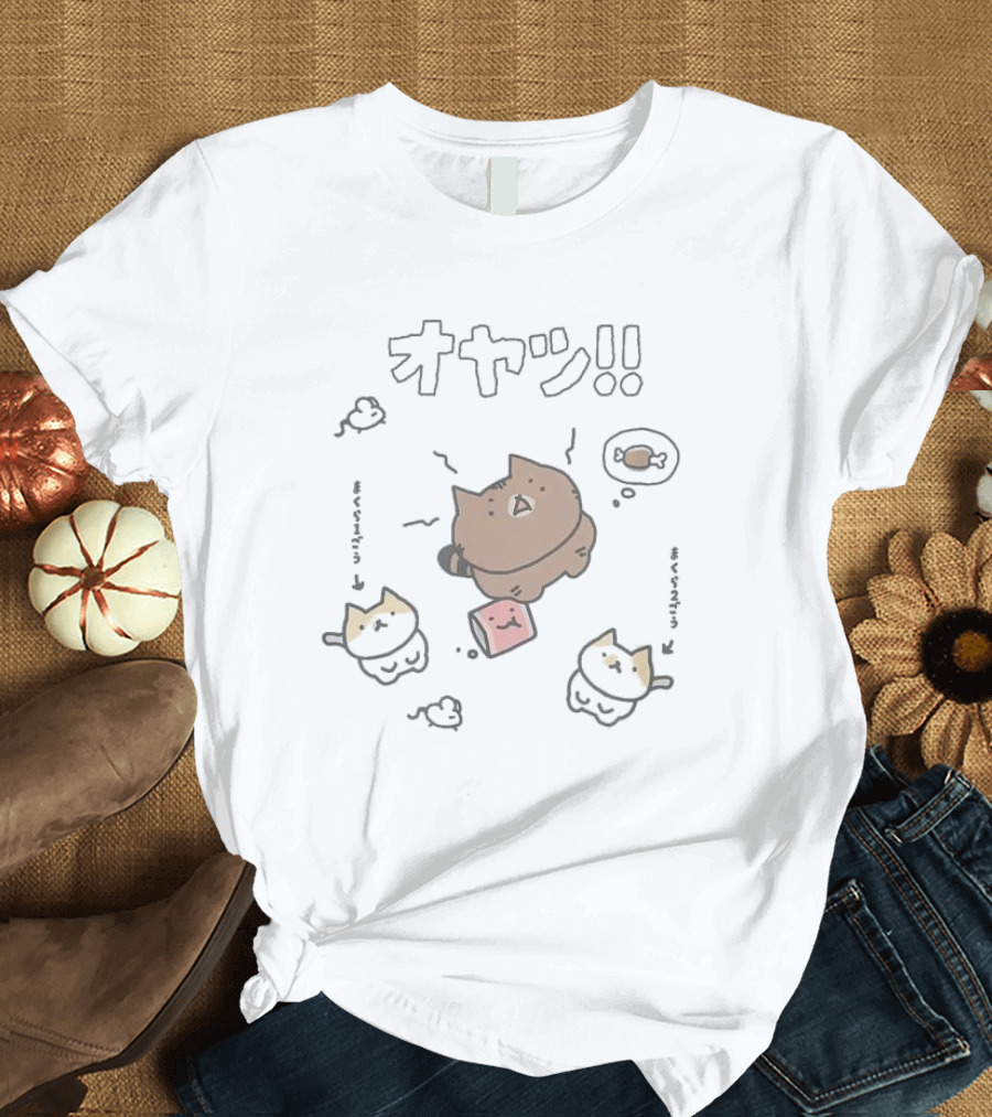 Chuchu Lulu Snacks Wonderland Oyatsu Cat Characters T-Shirt
