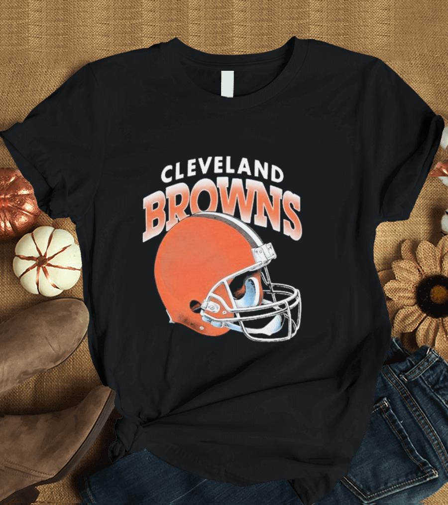 Cleveland Browns Helmet Logo Gradient T-Shirt