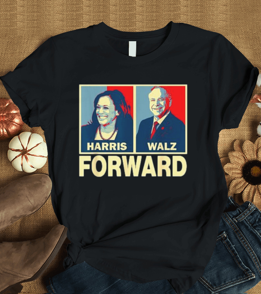 Harris Walz Forward Election Campaign Portraits T-Shirt