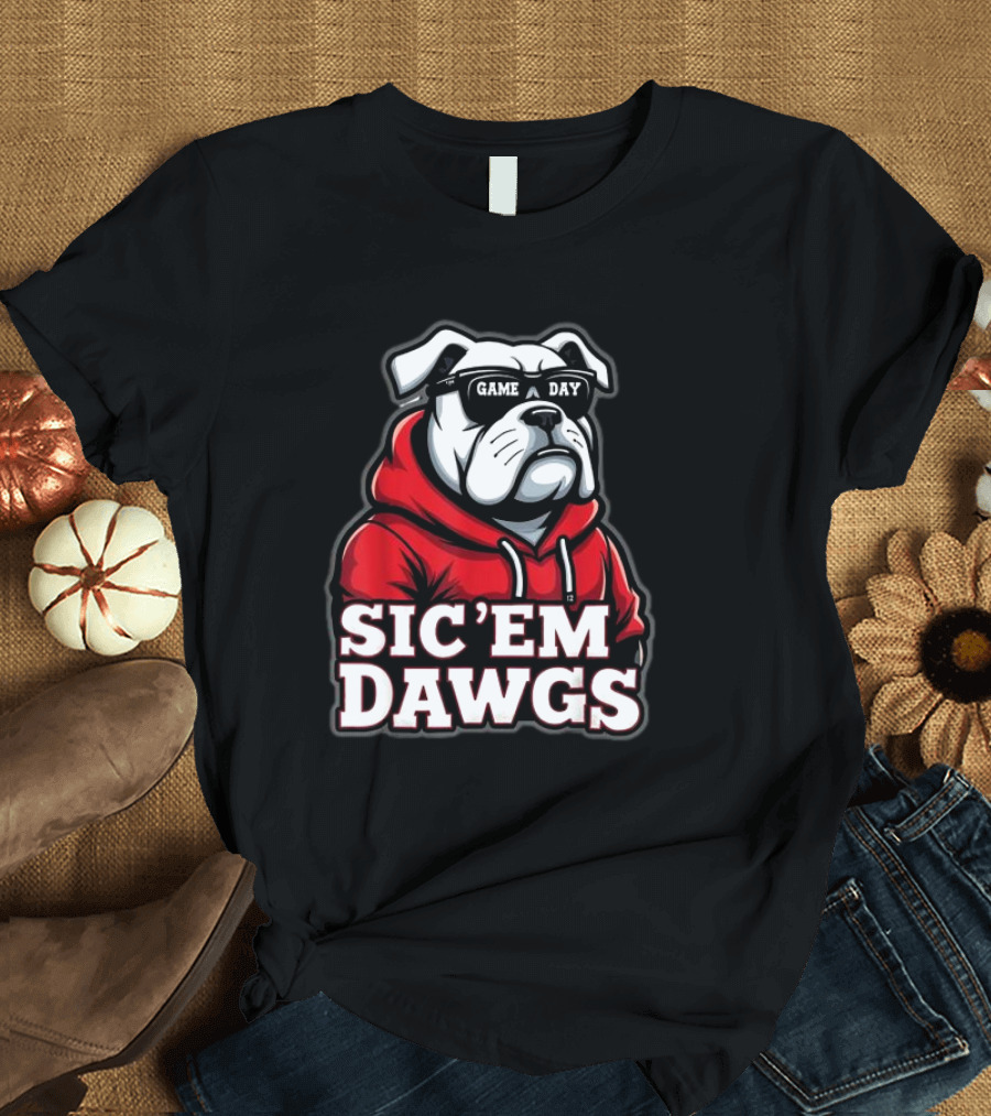 Sic'Em Dawgs Game Day Bulldogs Football Spirit Vintage T-Shirt
