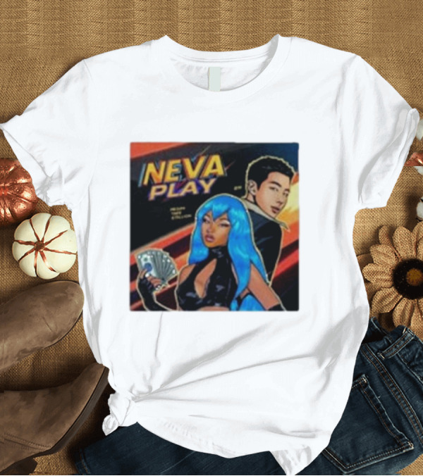 T-Shirt: Megan Thee Stallion Rm Army Neva Play Comic Style Django Stylized Characters with Cards T-Shirt Megan Thee Stallion Rm Army Neva Play Comic Style Django Stylized Characters with Cards T-Shirt