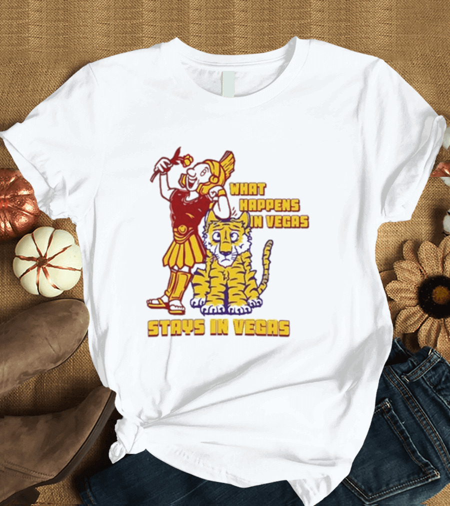 What Happens In Vegas Stays In Vegas Roman Gladiator Tiger T-Shirt