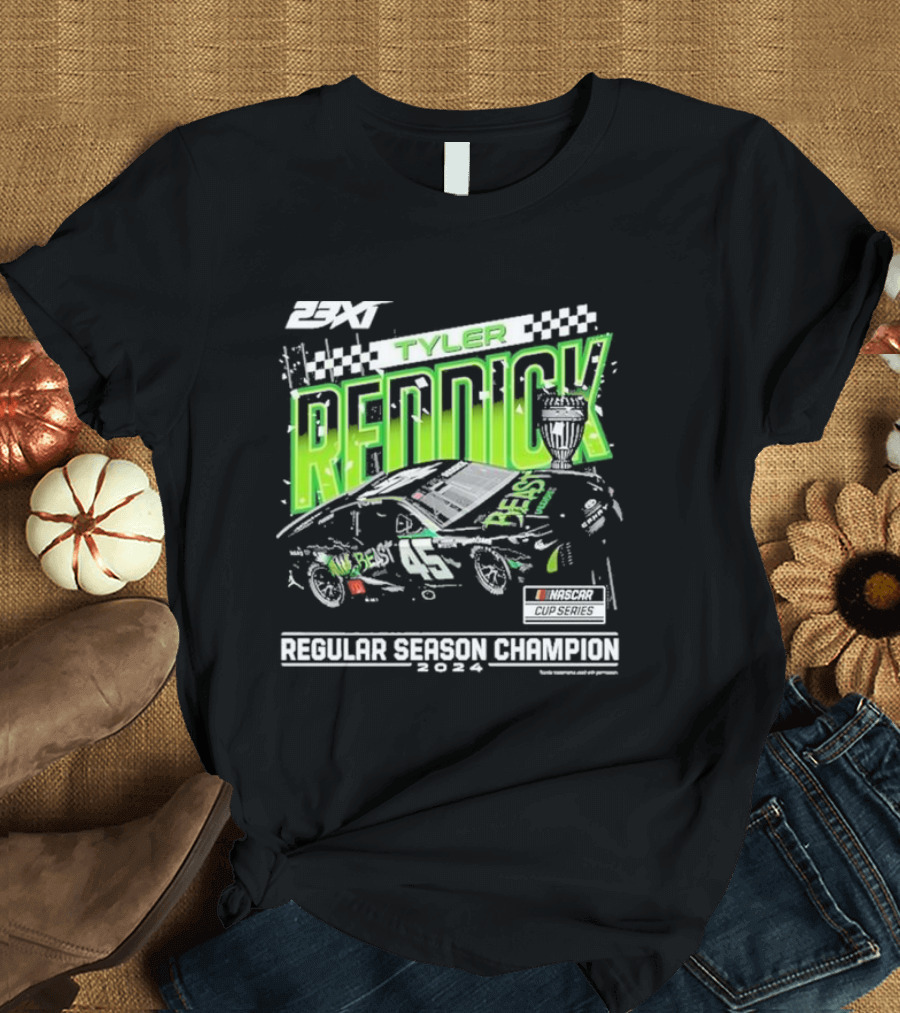 23XI Tyler Reddick 2024 NASCAR Cup Series Regular Season Champion T-Shirt