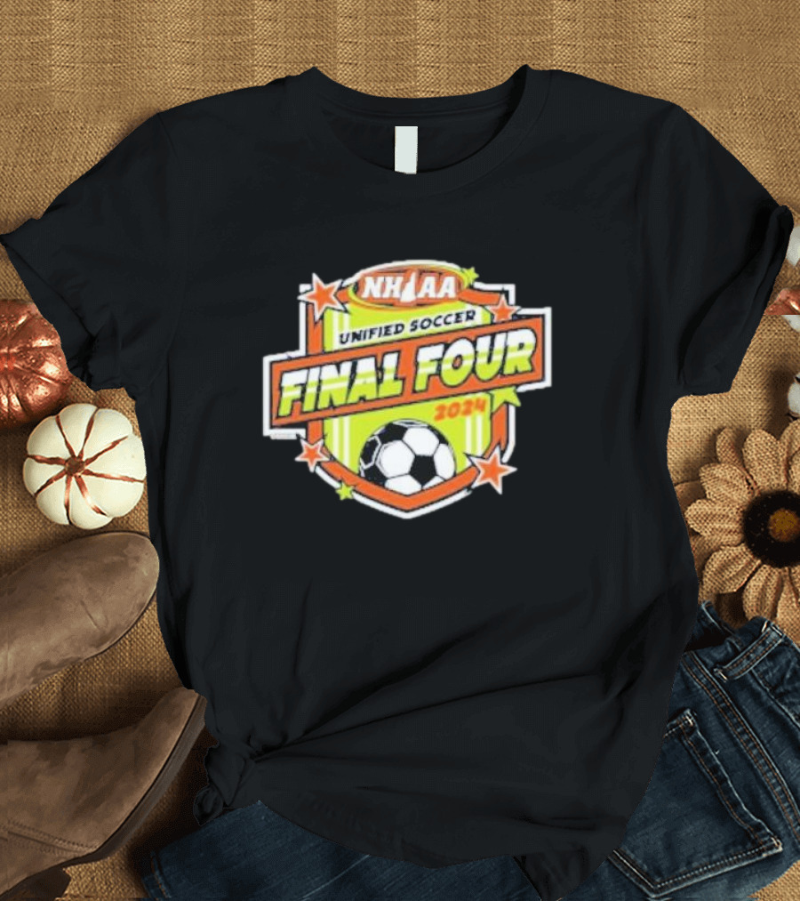 NHIAA Unified Soccer Final Four 2024 Soccer Ball and Stars Badge T-Shirt