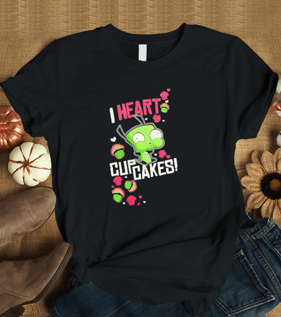 Invader Zim GIR I Heart Cupcakes T-Shirt