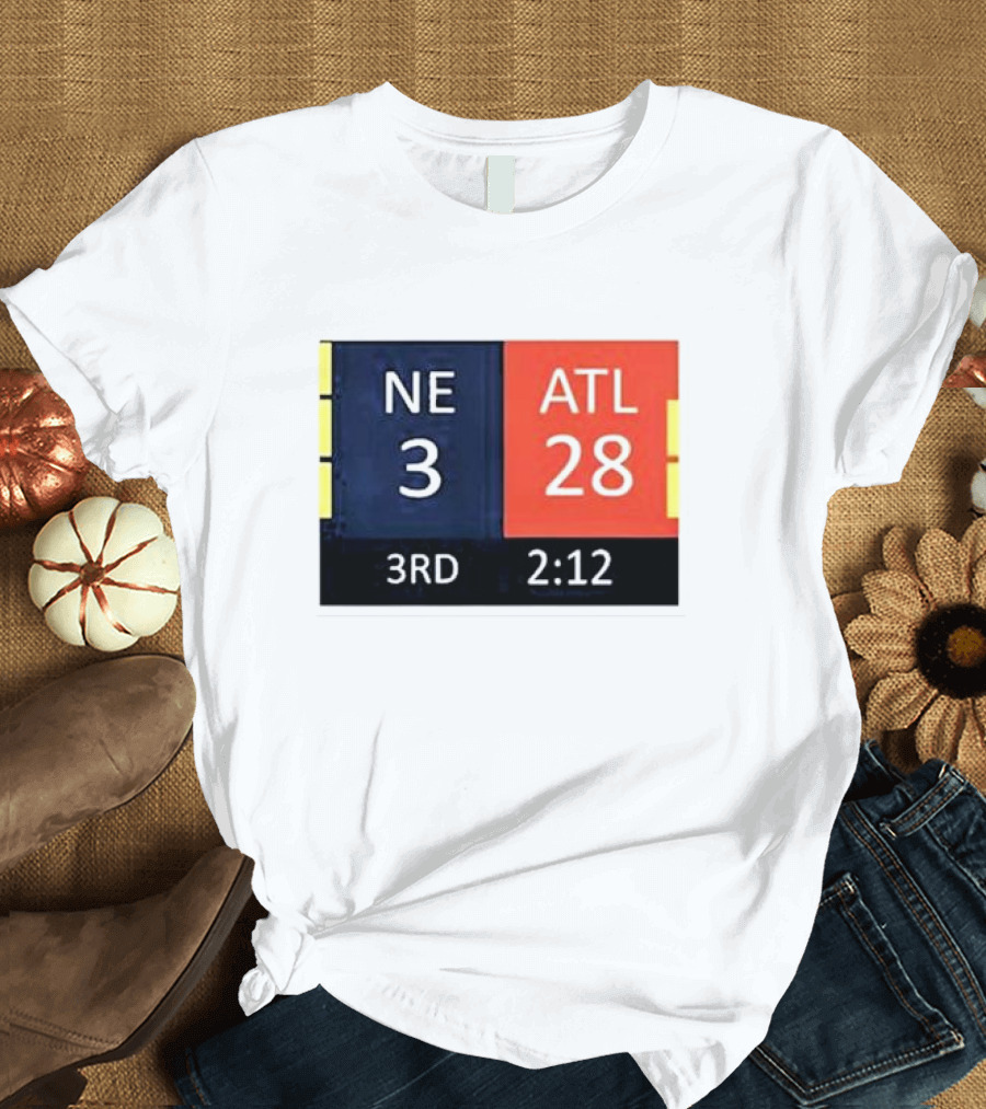 Cowboys Fan Wearing NE 3 ATL 28 3RD 2:12 T-Shirt
