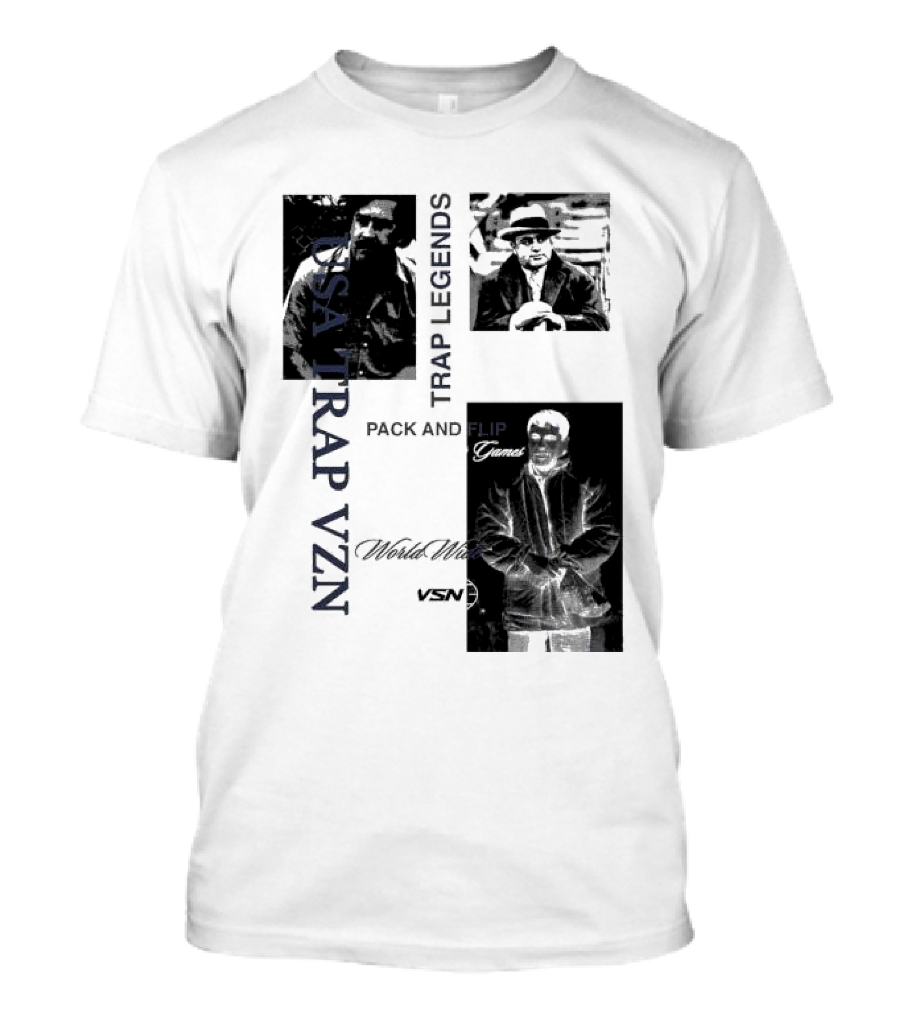 USA Trap VZN Trap Legends Pack And Flip Games World Wide VSN T-Shirt