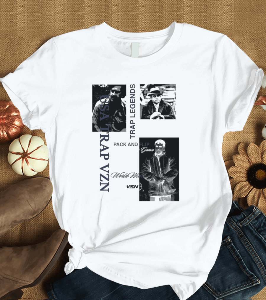 USA Trap VZN Trap Legends Pack and Flip Games World Wide VSN T-Shirt