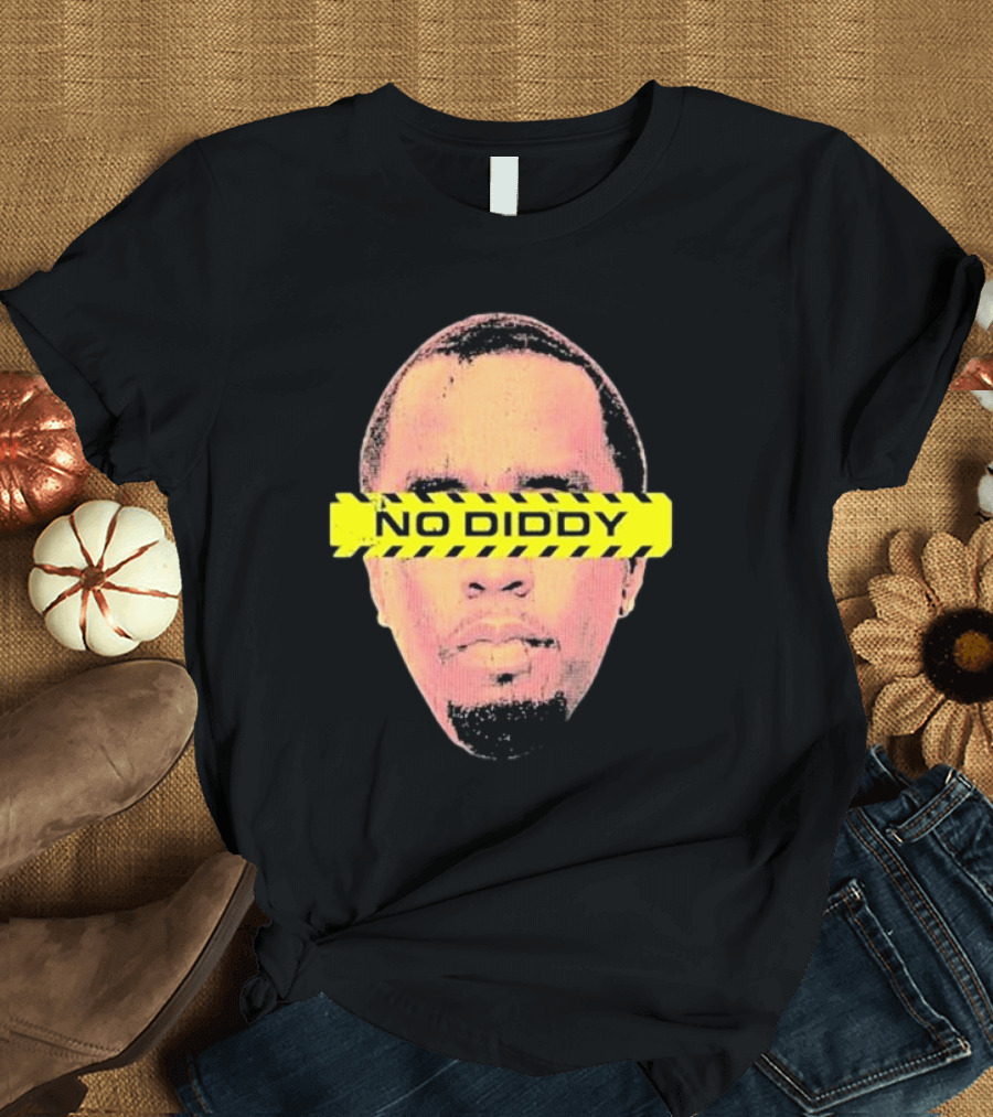 Imtaitianaj Creative Text No Diddy Caution Overlay T-Shirt