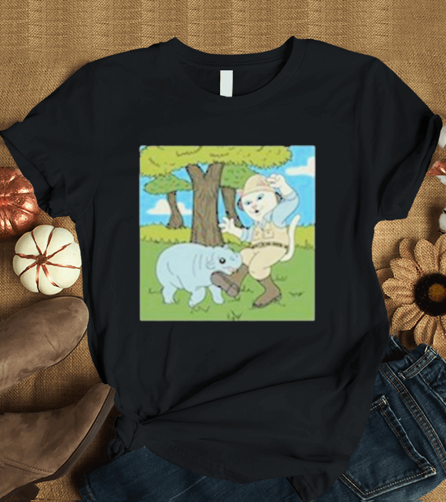 Ripndip Moodeng Don’t Get Bit Cat Explorer and Hippo Scene T-Shirt