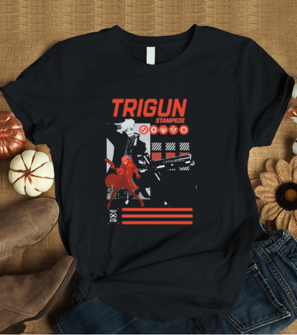 T-Shirt: TRIGUN STAMPEDE Vash the Stampede Project SEEDS Iconic Symbols T-Shirt TRIGUN STAMPEDE Vash the Stampede Project SEEDS Iconic Symbols T-Shirt