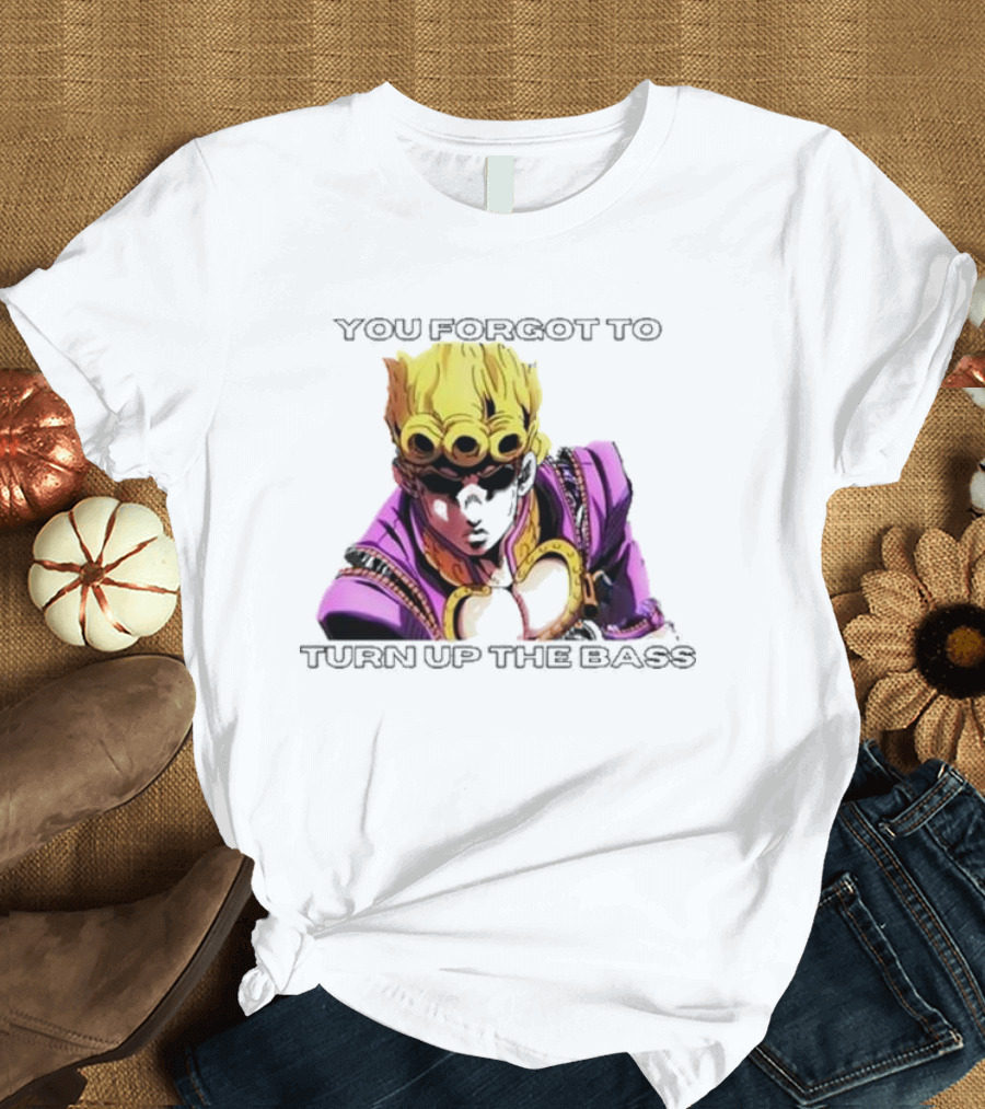 Giorno Giovanna You Forgot To Turn Up The Bass JoJo's Bizarre Adventure Anime Character Vibrant Purple T-Shirt