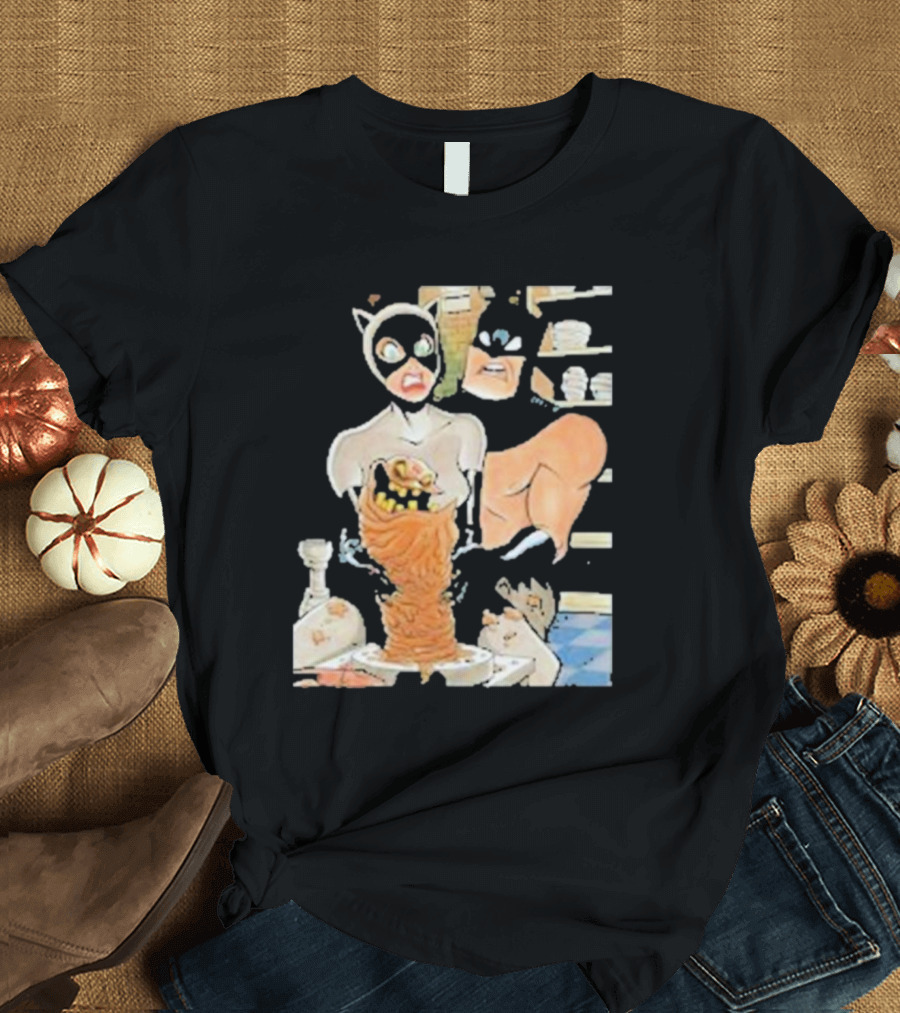 Clayface and Catwoman with Batman in Pottery Scene T-Shirt
