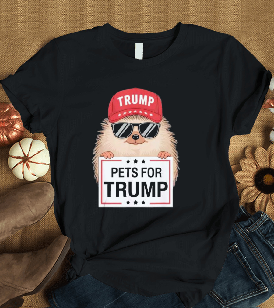Pets For Trump Duck Cat Dog Donald Trump Debate 2024 Campaign Hat Sunglasses T-Shirt