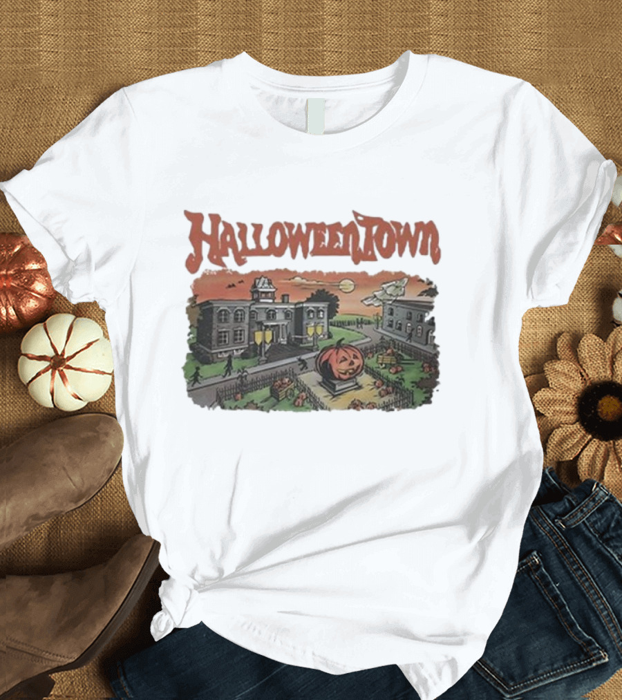 Halloweentown 1998 Haunted Village Scene T-Shirt