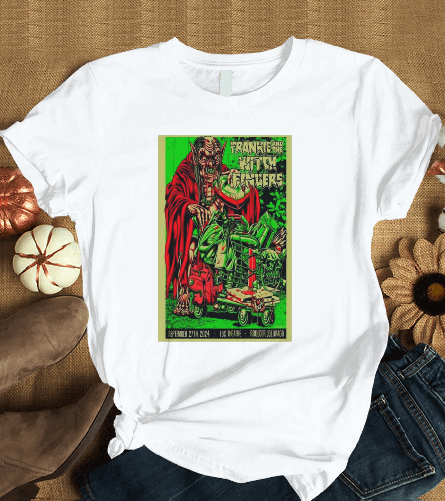 Frankie and the Witch Fingers Fox Theatre Boulder Colorado September 27th 2024 Concert Poster Alien Creature T-Shirt