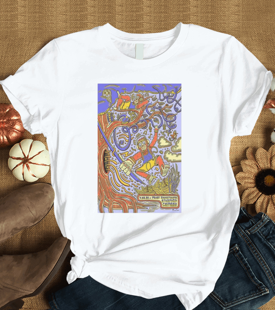 Goose September 28 2024 Frost Amphitheater Stanford California Psychedelic Tree Surfer T-Shirt