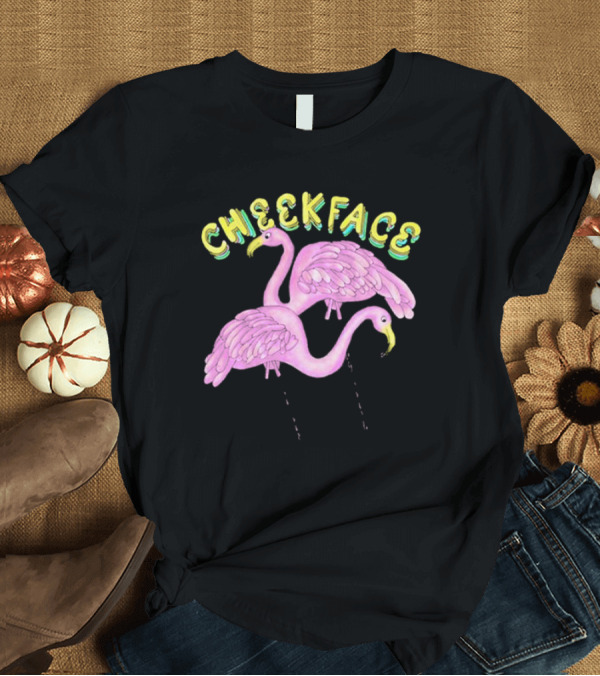 T-Shirt: Cheekface Pink Flamingos T-Shirt Cheekface Pink Flamingos T-Shirt