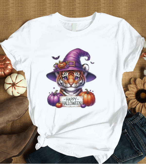 T-Shirt: Detroit Tigers Cute Tiger Cub Witch Hat Halloween Pumpkin Lover Sublimation October T-Shirt Detroit Tigers Cute Tiger Cub Witch Hat Halloween Pumpkin Lover Sublimation October T-Shirt