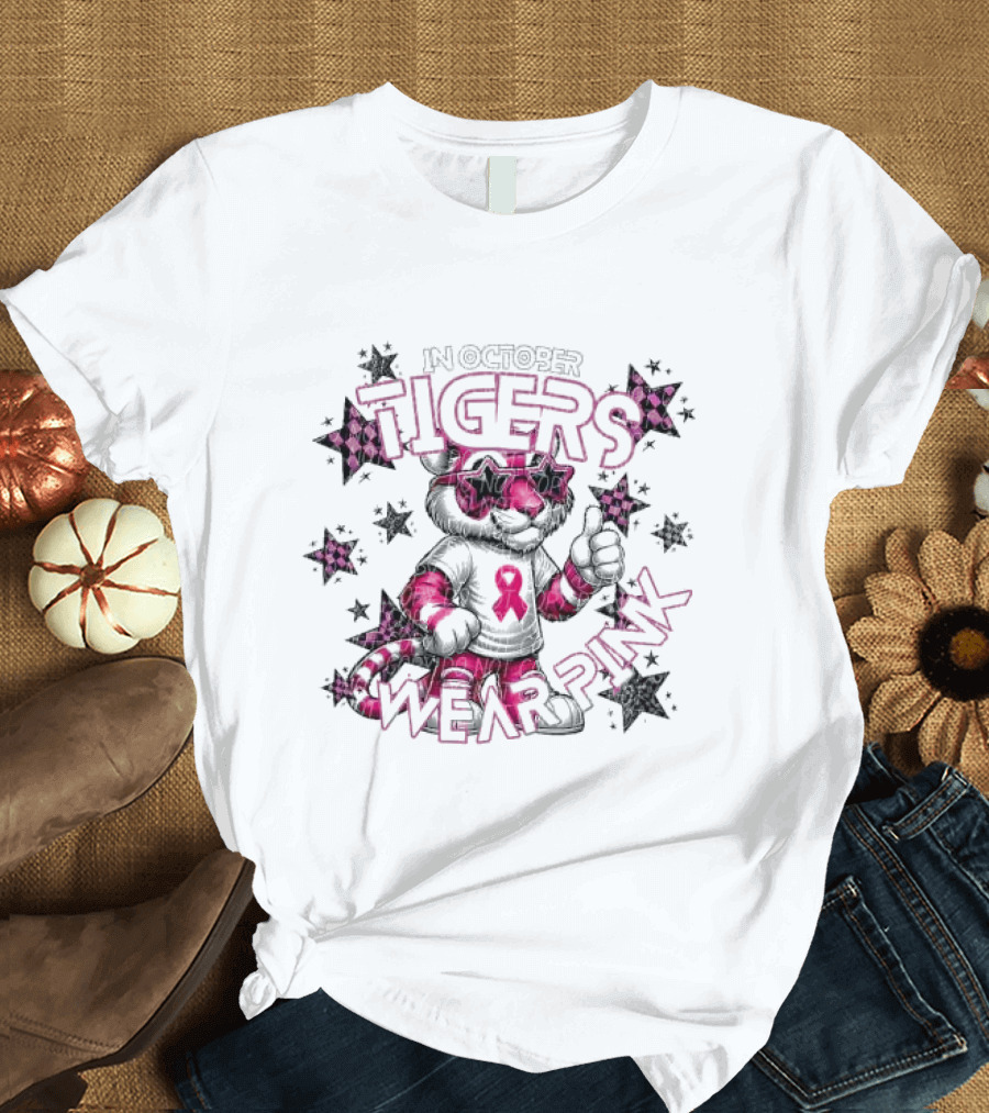 In October Tigers Wear Pink Detroit Tigers Baseball October Ready T-Shirt