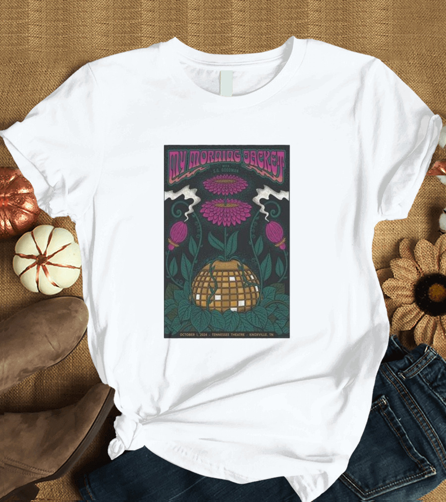 My Morning Jacket S.G. Goodman October 1 2024 Tennessee Theatre Knoxville TN Floral Disco Ball T-Shirt