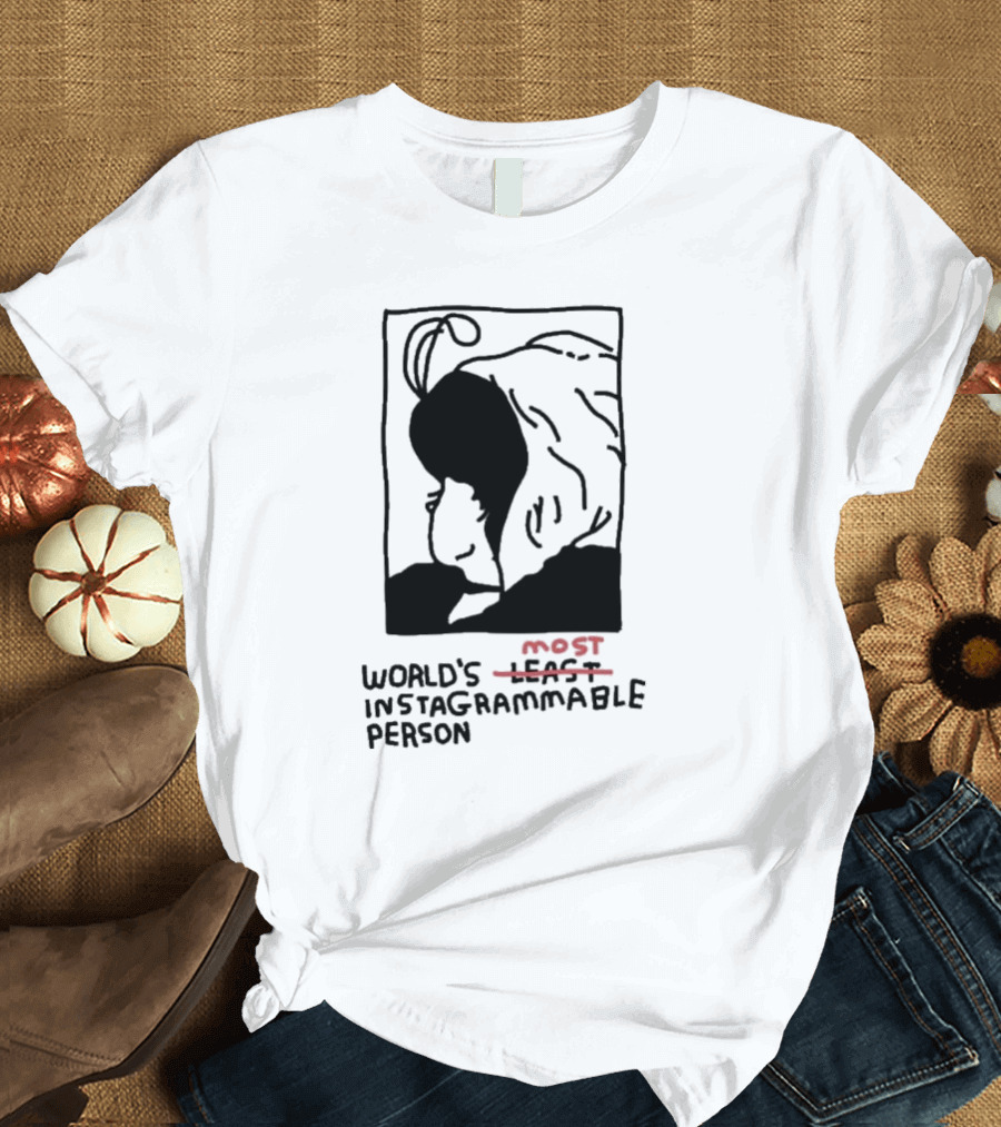 World's Least Instagrammable Person Hoodie Character Line T-Shirt