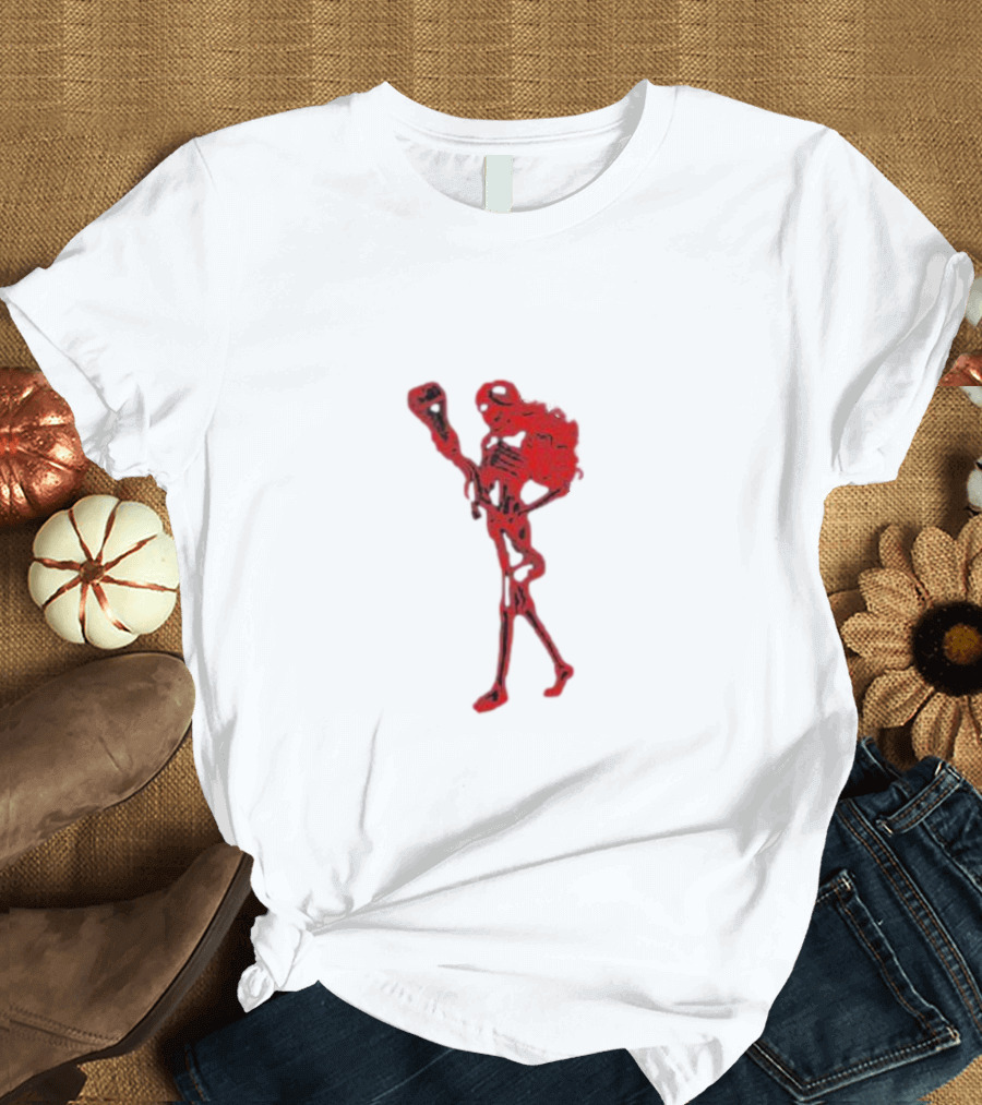 Duran Duran Evil Woman Red Skeleton Motif T-Shirt
