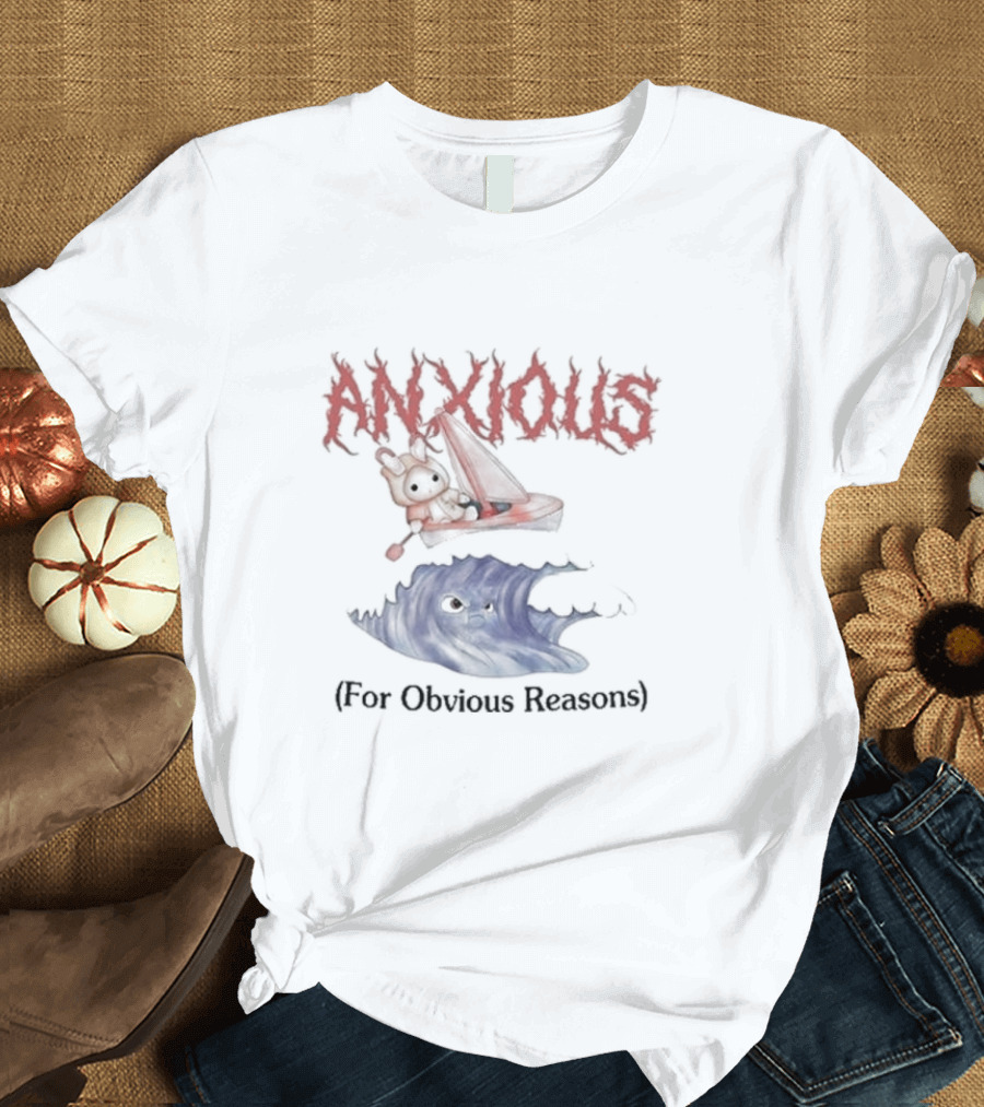 Anxious Bunny Sailing Over Angry Wave For Obvious Reasons T-Shirt