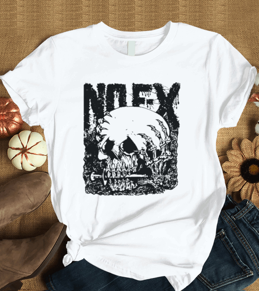 NOFX OG Skull with Skeleton Hand and Screwdriver T-Shirt