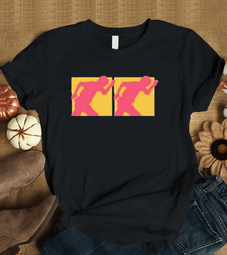 Breymer Running Up Hill Double Silhouette Yellow and Red T-Shirt