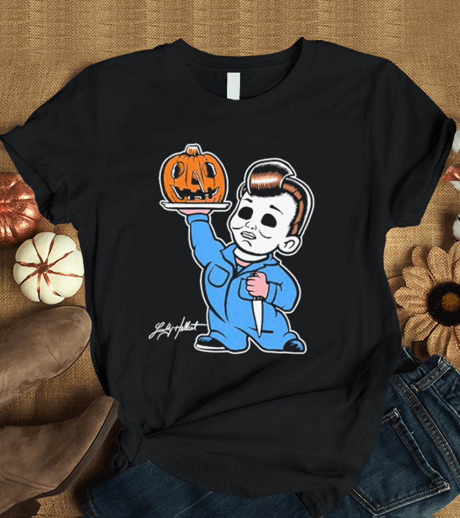 Lucky Hellcat Michael Big Boy Halloween Pumpkin T-Shirt