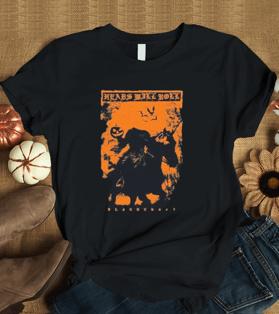 Blackcraft Heads Will Roll Pumpkin Halloween T-Shirt