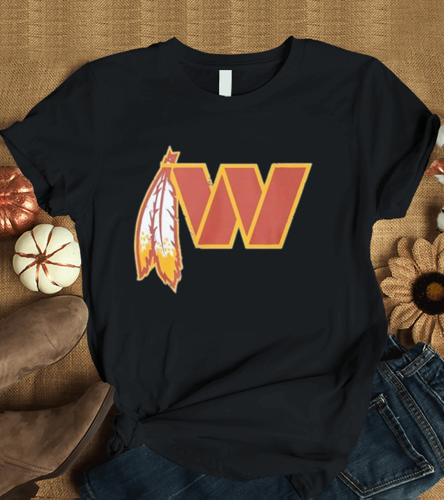 Dan W Quinn Washington Football Logo Icon W Feather T-Shirt