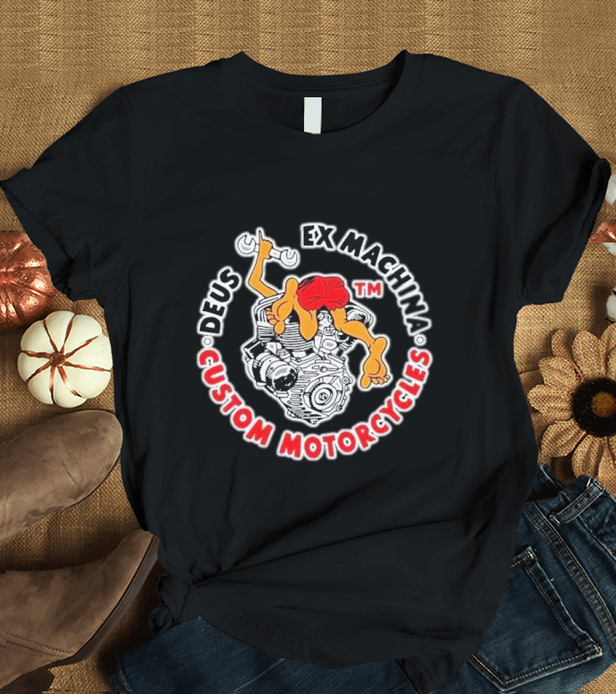Deus Ex Machina Custom Motorcycles Wrench-Tongue Engine T-Shirt