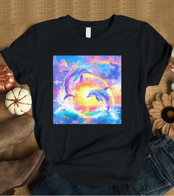 T-Shirt: I just wanna be part of your symphony dolphin rainbow sunset ocean scene T-Shirt I just wanna be part of your symphony dolphin rainbow sunset ocean scene T-Shirt