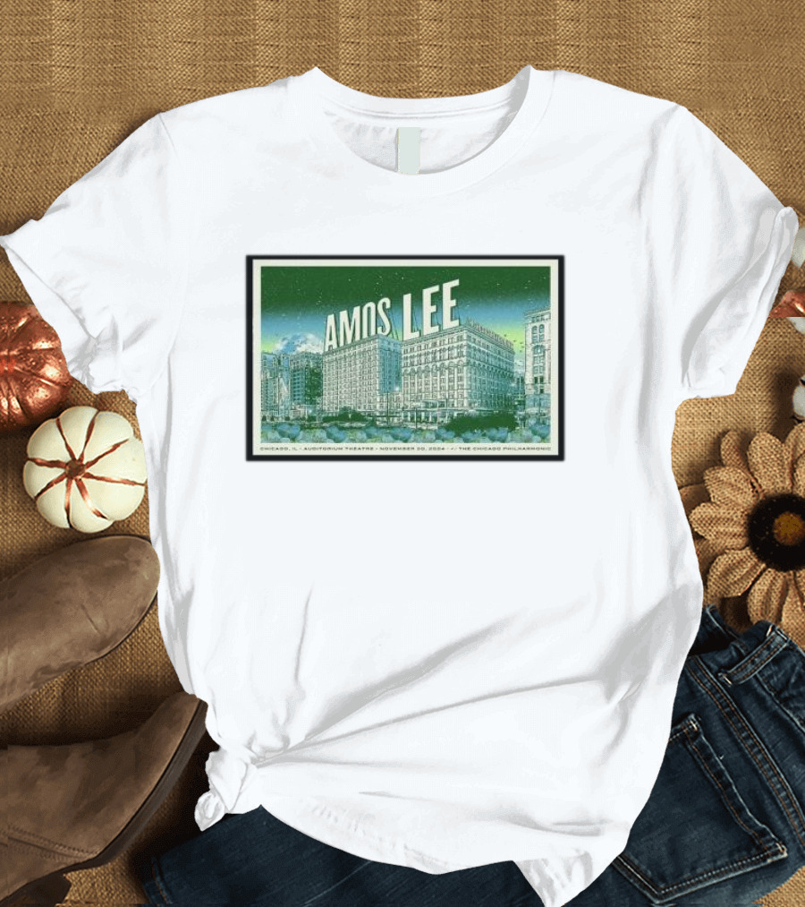 Amos Lee Auditorium Theatre Chicago November 20 2024 Event T-Shirt