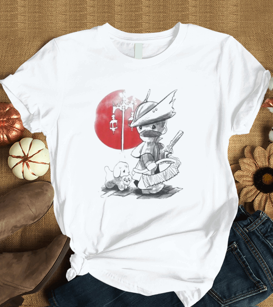 Consciousness Is A Lake Herry Johnson Hunter and Dog in Red Circle with Lanterns T-Shirt