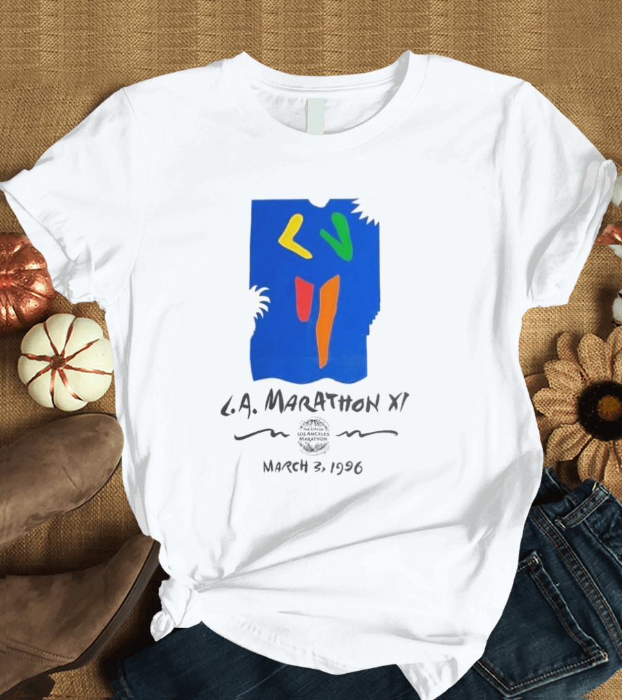 L.A. Marathon XI March 3, 1996 Los Angeles Marathon 90s Race Racer Comfort T-Shirt