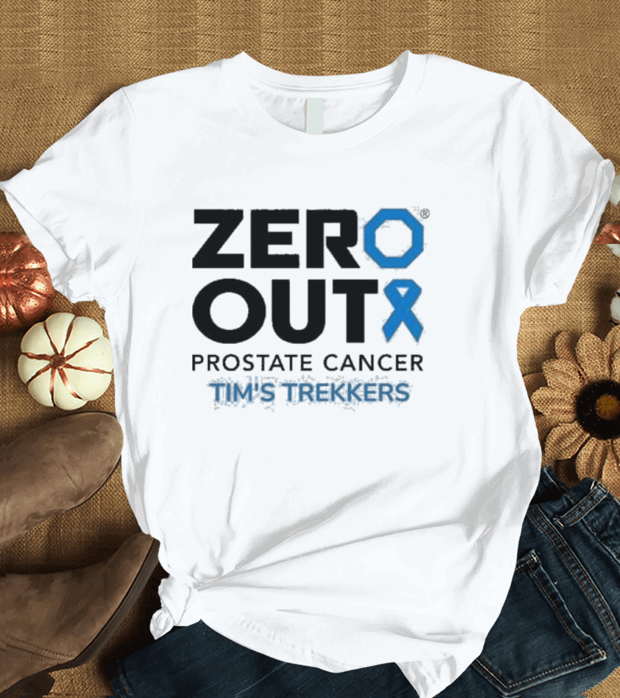 Zero Out Prostate Cancer Tim's Trekkers Awareness Blue T-Shirt