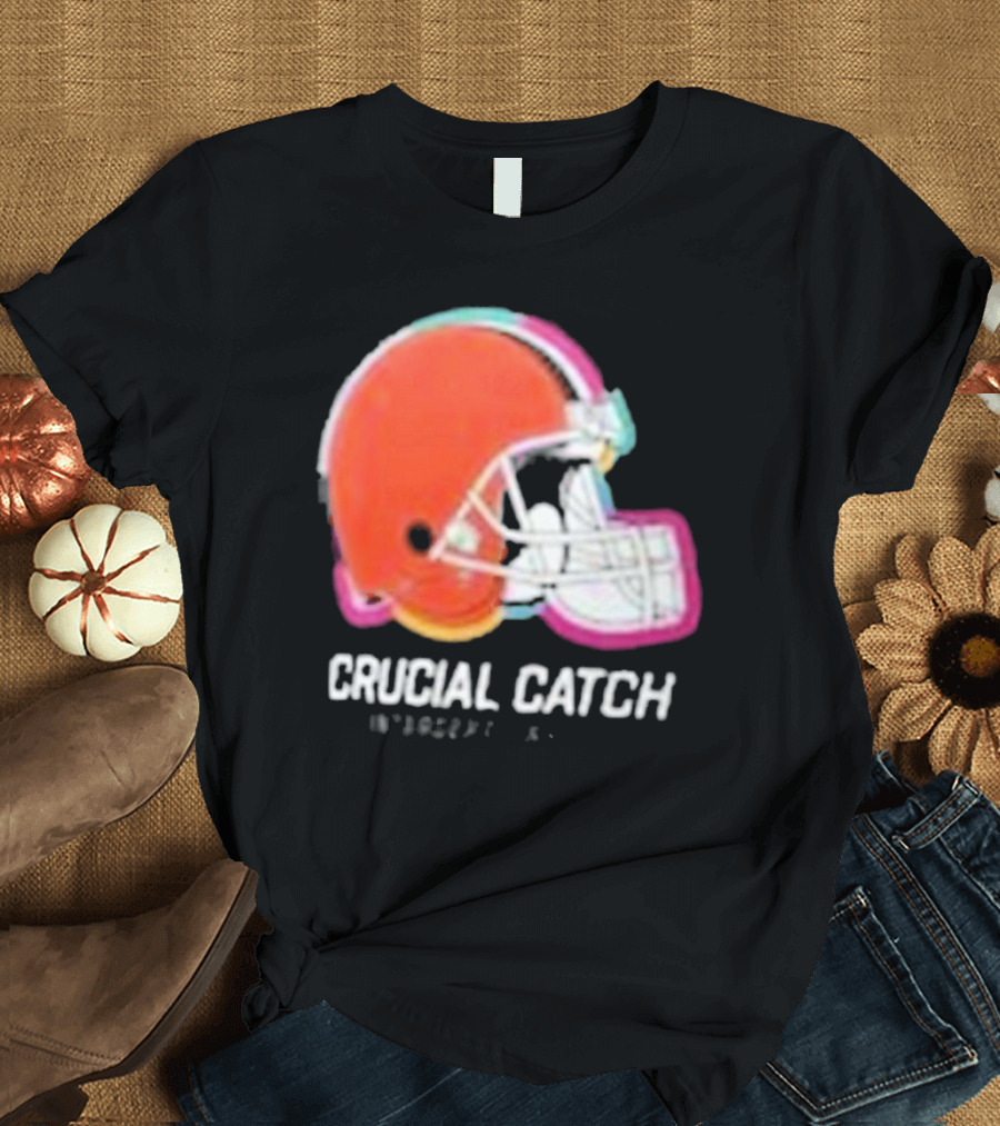 Browns Crucial Catch Intercept Cancer 2024 Football Helmet T-Shirt
