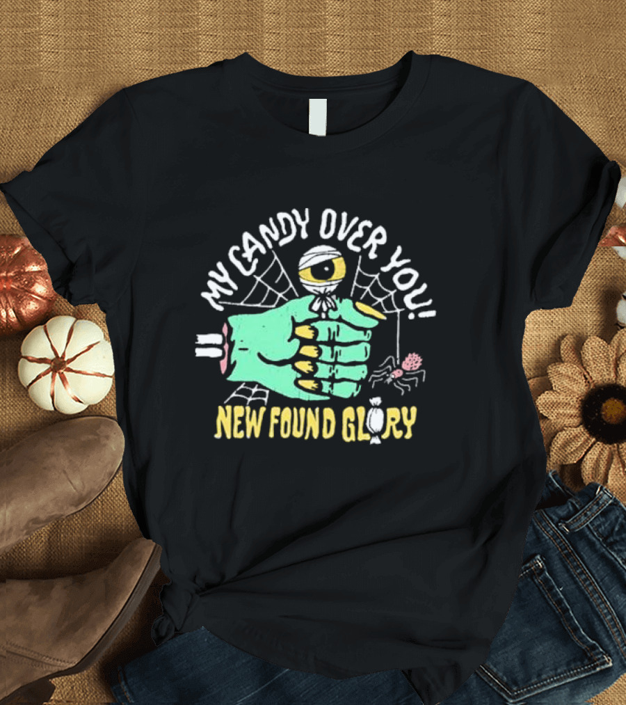 New Found Glory My Candy Over You Spider Web Eyeball Monster Hand T-Shirt
