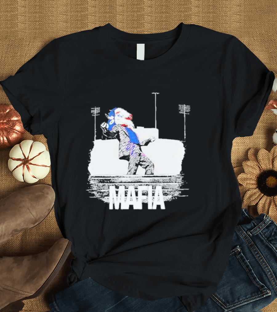 Put on a Happy Face Mafia Buffalo Bills Stadium Steps T-Shirt